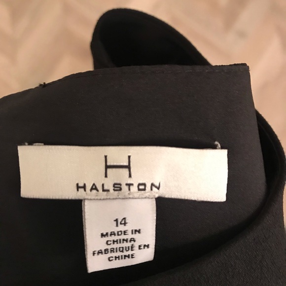 Halston Black Dressy Cocktail Dress 14 Bell Sleeve - Picture 3 of 3